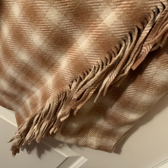 NWT Time and Tru XLorXXL camel & beige plaid faux wrap fringe heavy skirt - Picture 4 of 16